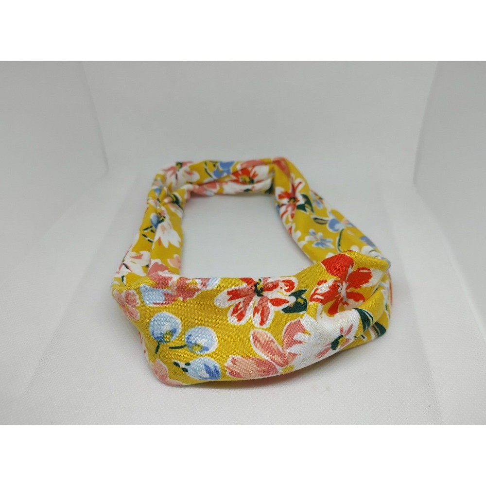 Head Band - Ladies Criss-Cross Floral Elastic - Multicolored - Picture 2 of 3